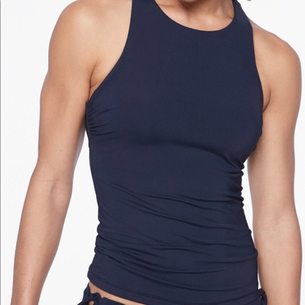Athleta Maldives High Neck Tankini Tahiti Navy